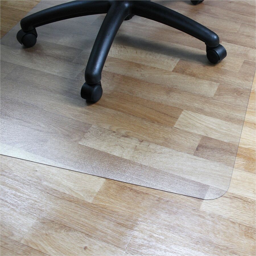 Hard Floor, Home, Office, Chair - 53" Length x 45" Width x 0.080" Depth x 0.080" Thickness - Rectangular - Polyethylene Terephthalate (PET), Polyvinyl Chloride (PVC), Vinyl - Clear - 1 Each - TAA Compliant