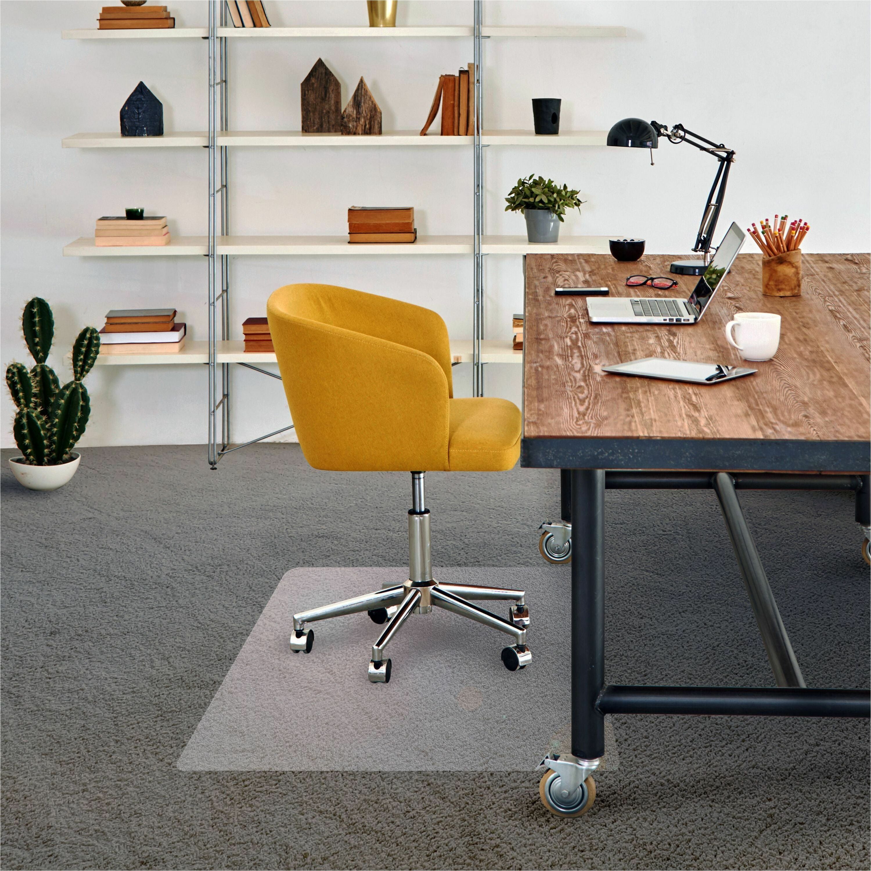 Carpeted Floor, Home, Office, Carpet - 60" Length x 48" Width x 0.090" Depth x 0.090" Thickness - Rectangular - Polyvinyl Chloride (PVC), Polyethylene Terephthalate (PET), Vinyl - Clear - 1 Each - TAA Compliant