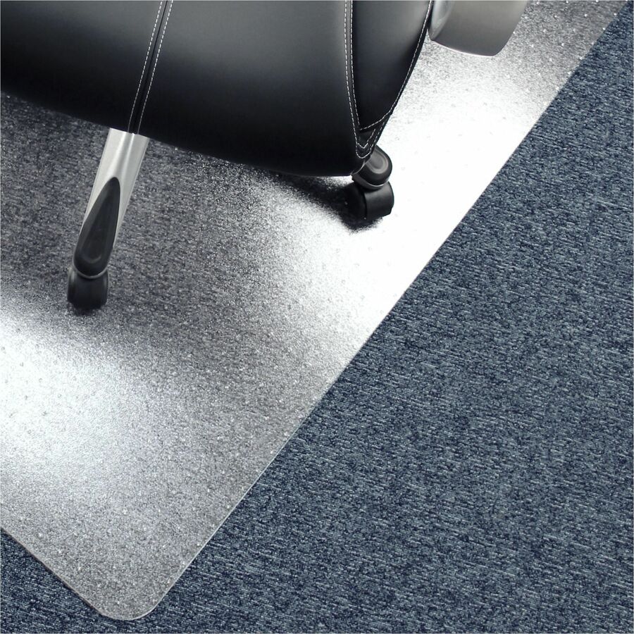 Carpeted Floor, Home, Office, Carpet - 60" Length x 48" Width x 0.090" Depth x 0.090" Thickness - Rectangular - Polyvinyl Chloride (PVC), Polyethylene Terephthalate (PET), Vinyl - Clear - 1 Each - TAA Compliant