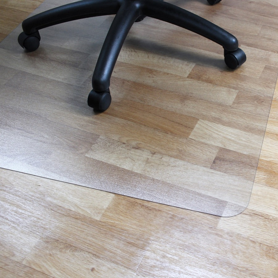 Hard Floor, Home, Office - 48" Length x 36" Width x 0.080" Depth x 0.080" Thickness - Rectangular - Polyethylene Terephthalate (PET), Polyvinyl Chloride (PVC), Vinyl - Clear - 1 Each - TAA Compliant