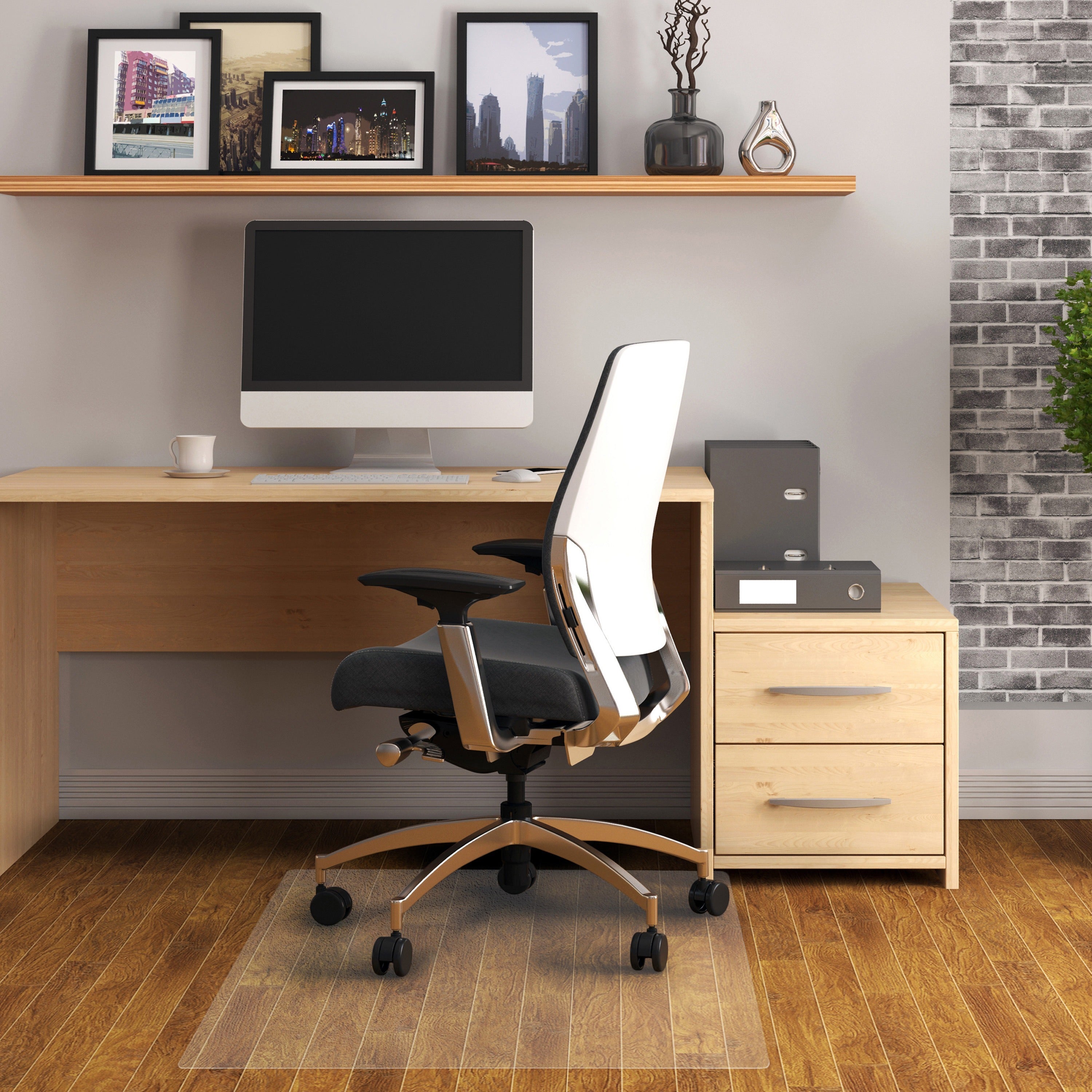 Hard Floor, Home, Office - 48" Length x 36" Width x 0.080" Depth x 0.080" Thickness - Rectangular - Polyethylene Terephthalate (PET), Polyvinyl Chloride (PVC), Vinyl - Clear - 1 Each - TAA Compliant