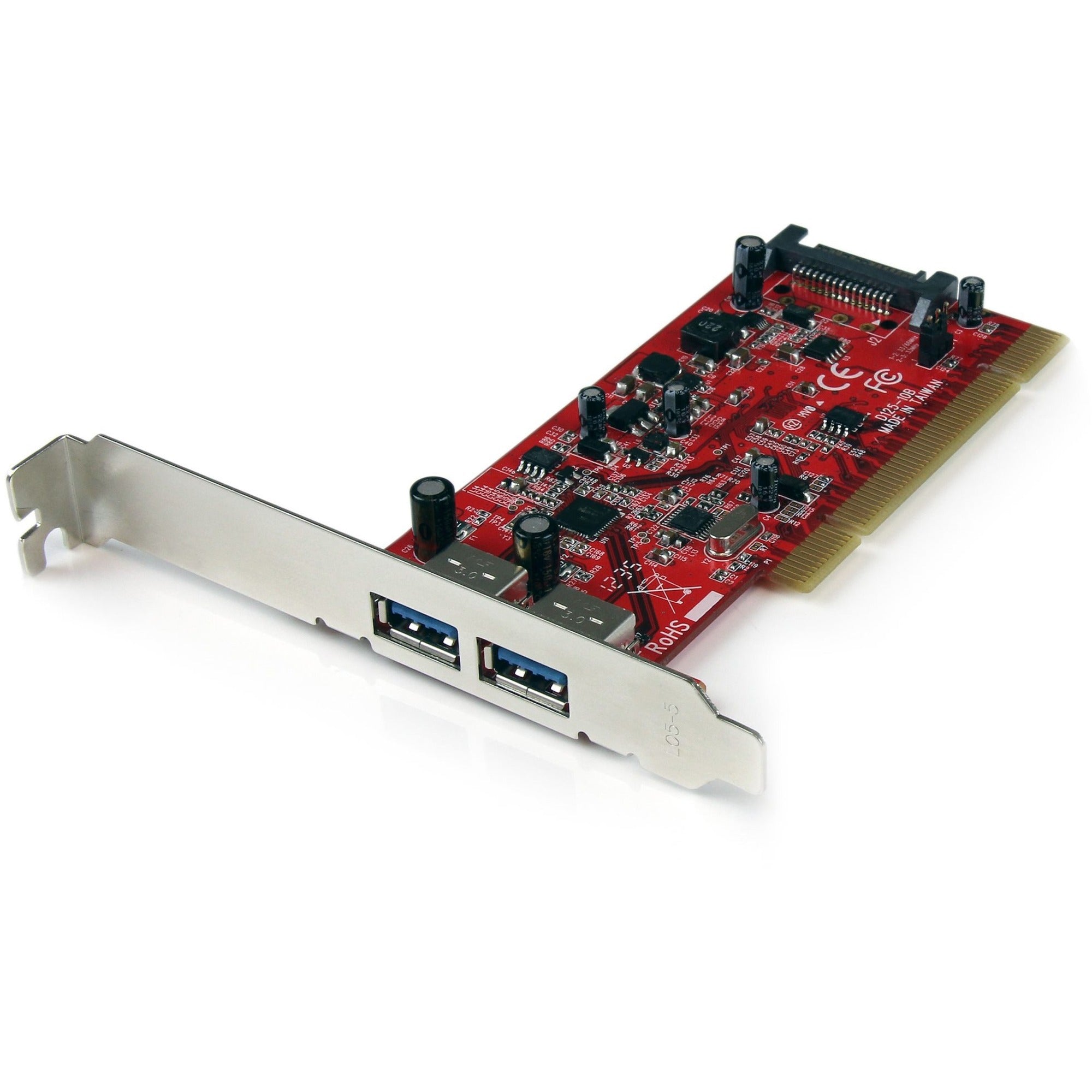 StarTech.com 2 Port PCI SuperSpeed (5Gbps) USB 3.0 Adapter Card with SATA Power