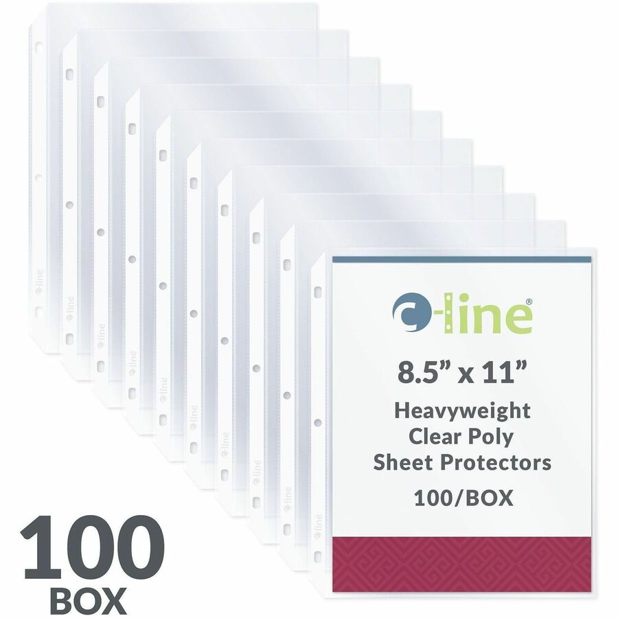 C-Line Poly Top-loading Sheet Protectors - For Letter 8 1/2" x 11" Sheet - Clear - Polypropylene - 100 / Box