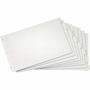 8 x Divider(s) - Blank Tab(s) - 8 Tab(s)/Set - 17.5" Divider Width x 11.50" Divider Length - Tabloid - 11" Width x 17" Length - White Paper Divider - Clear Tab(s) - Insertable, Reinforced Hole - 1 Set