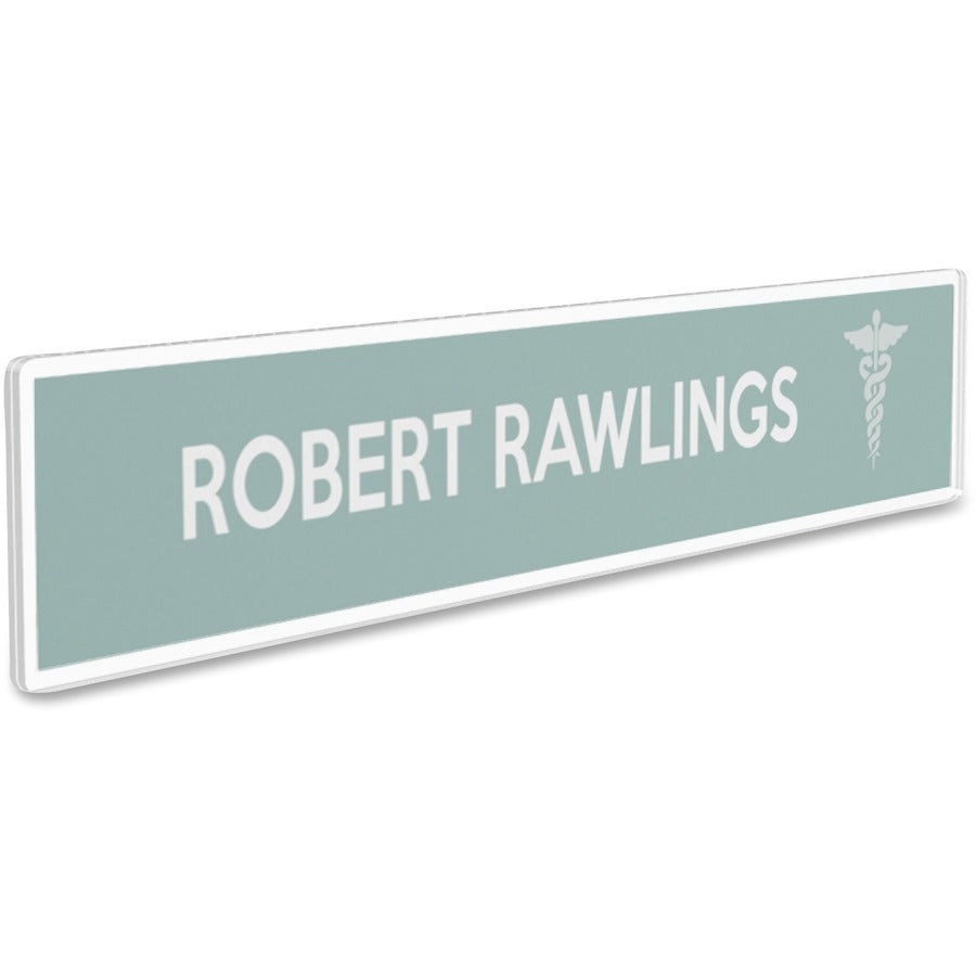8.5" Width x 2" Height - Rectangular Shape - Wall Mountable - Insertable, Magnetic - Plastic - Clear, Clear - 1 Each