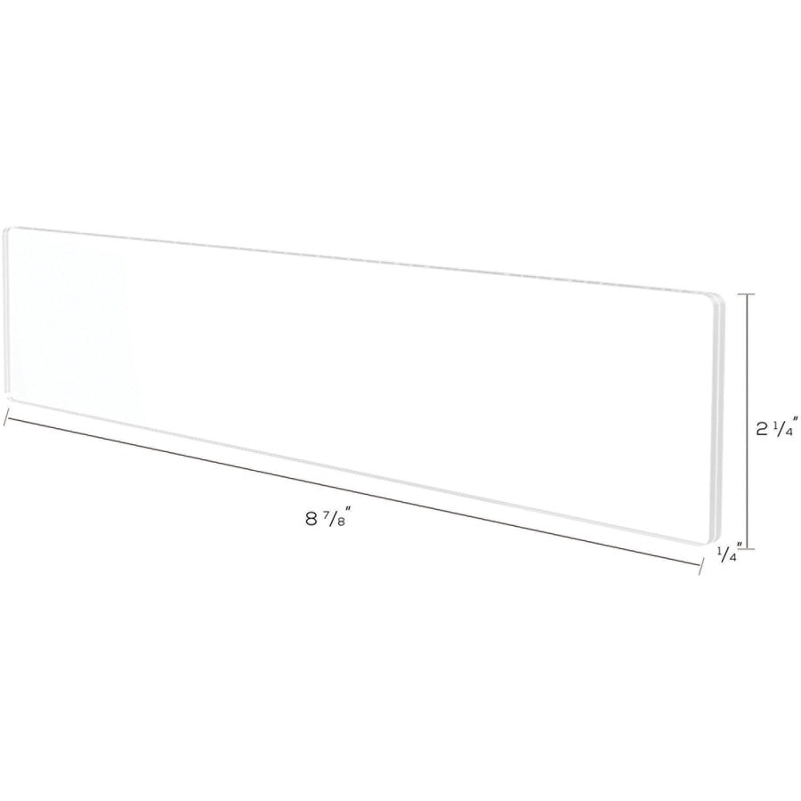8.5" Width x 2" Height - Rectangular Shape - Wall Mountable - Insertable, Magnetic - Plastic - Clear, Clear - 1 Each