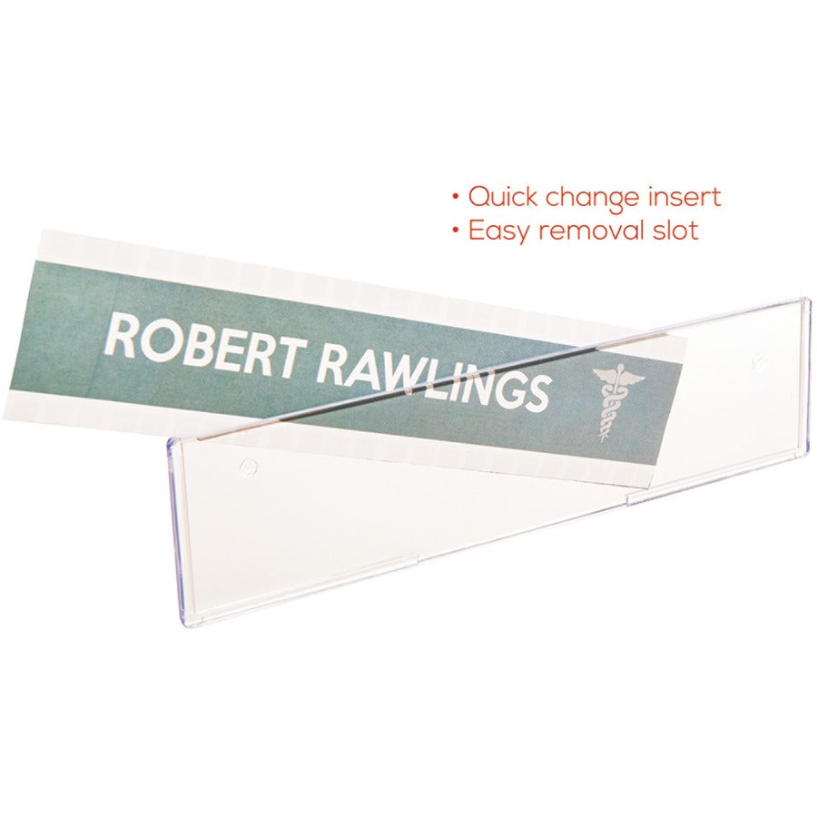 8.5" Width x 2" Height - Rectangular Shape - Wall Mountable - Insertable, Magnetic - Plastic - Clear, Clear - 1 Each