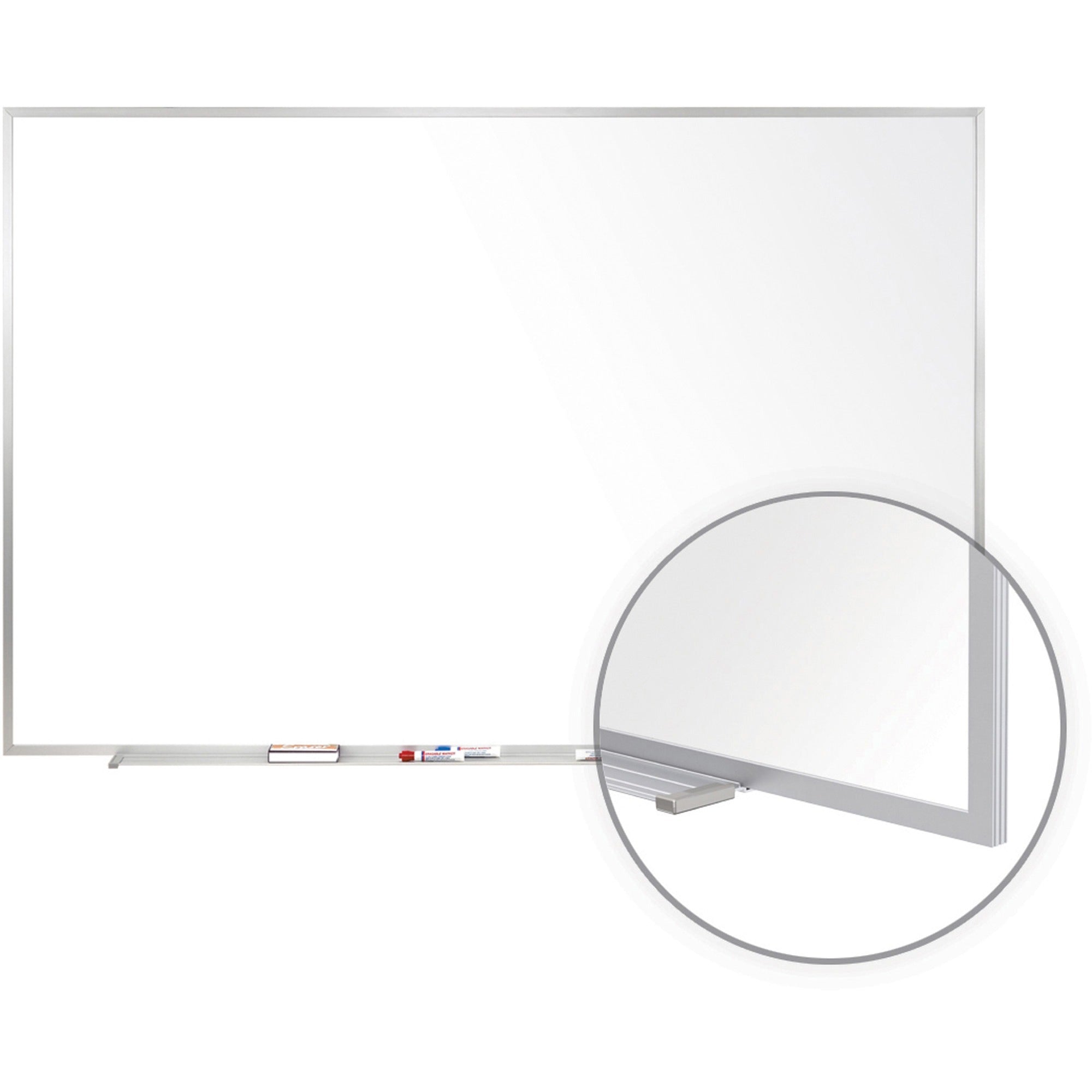 36" (3 ft) Width x 24" (2 ft) Height - White Porcelain Surface - Aluminum Frame - Magnetic - Scratch Resistant, Dent Resistant, Stain Resistant - 1 Each