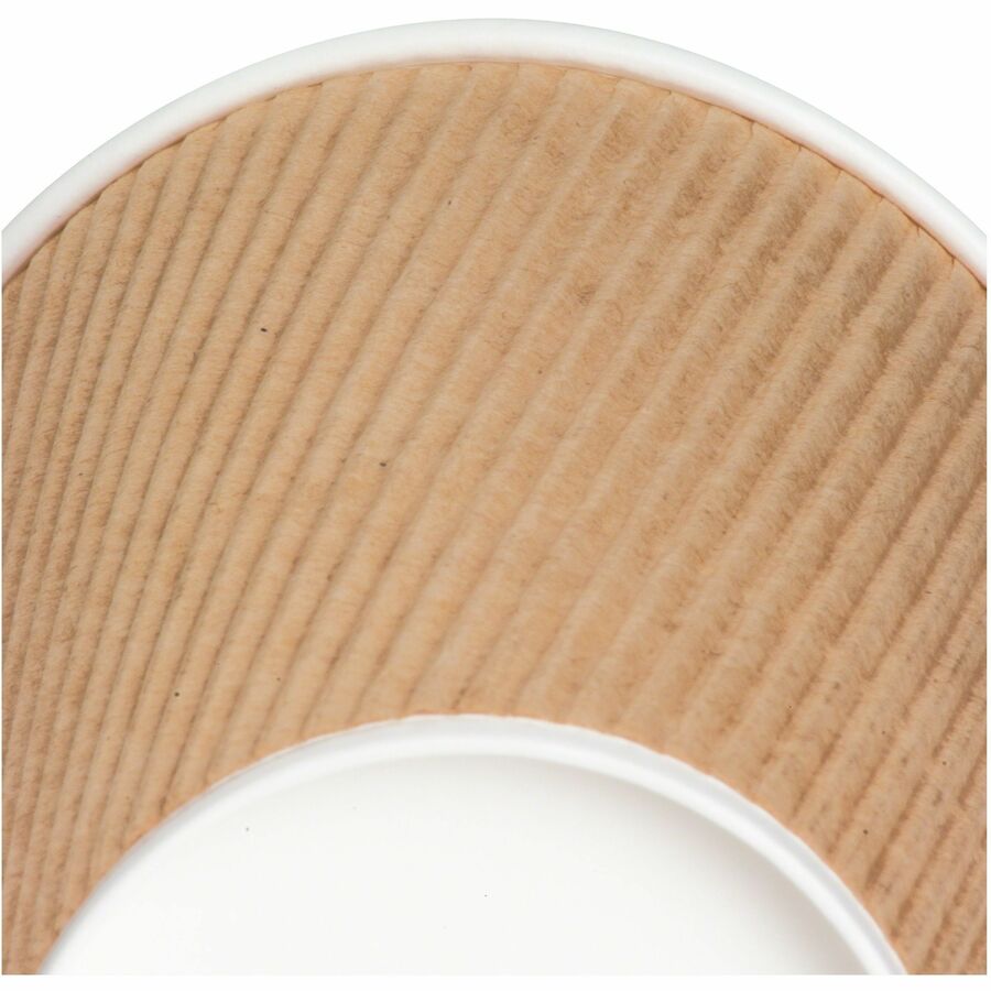 Genuine Joe 10 oz Rippled Hot Cups - 10 fl oz - Brown - Beverage, Hot Drink - 25 / Pack