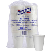 Genuine Joe 12 oz Disposable Hot Cups - 12 fl oz - White - Polyurethane - Beverage, Hot Drink - 250 Cups/Bundle - 50 / Pack