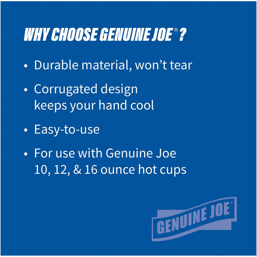 Genuine Joe Protective Corrugated Cup Sleeves - Brown - 50 / Pack