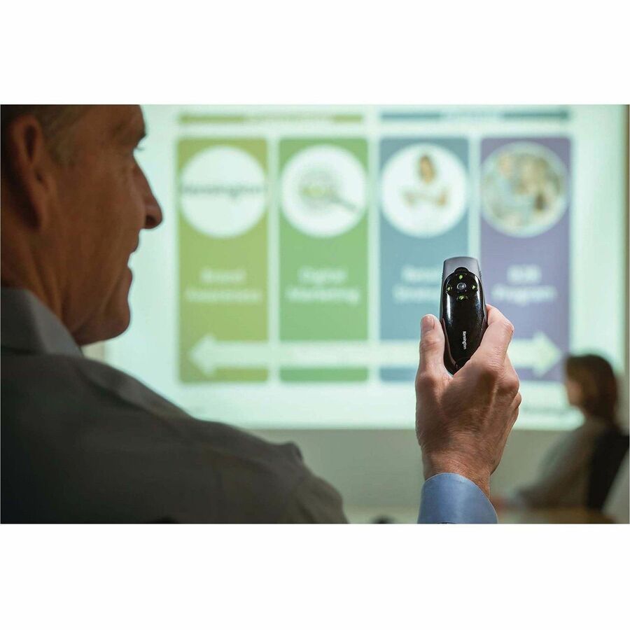 Laser - Wireless - 164.04 ft - Radio Frequency - 2.40 GHz - Black - USB - 4 Button(s) - 1 Each