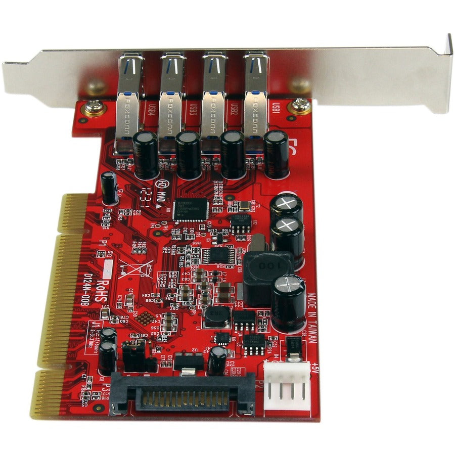 StarTech.com 4 Port PCI SuperSpeed (5Gbps) USB 3.0 Adapter Card with SATA / SP4 Power