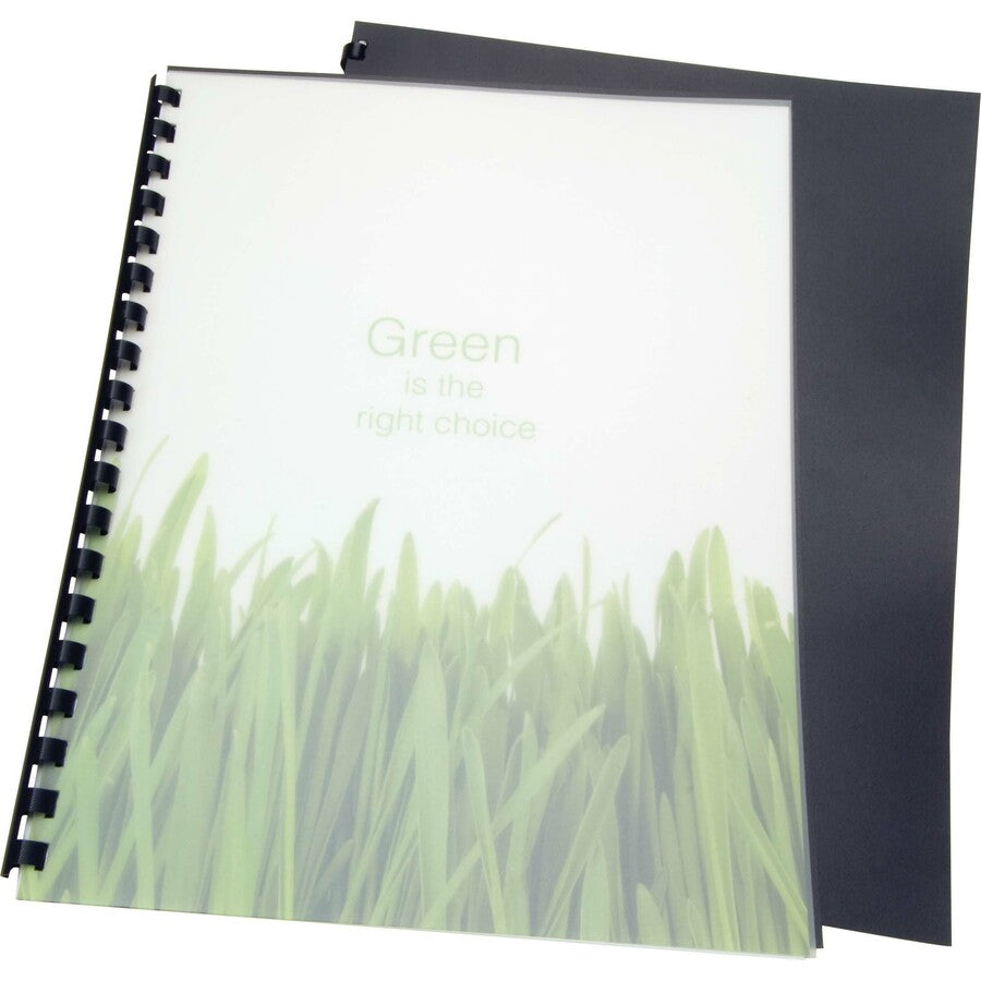 GBC Binding Presentation Covers - For Letter 8 1/2" x 11" Sheet - Square - Black - Polypropylene - 25 / Pack
