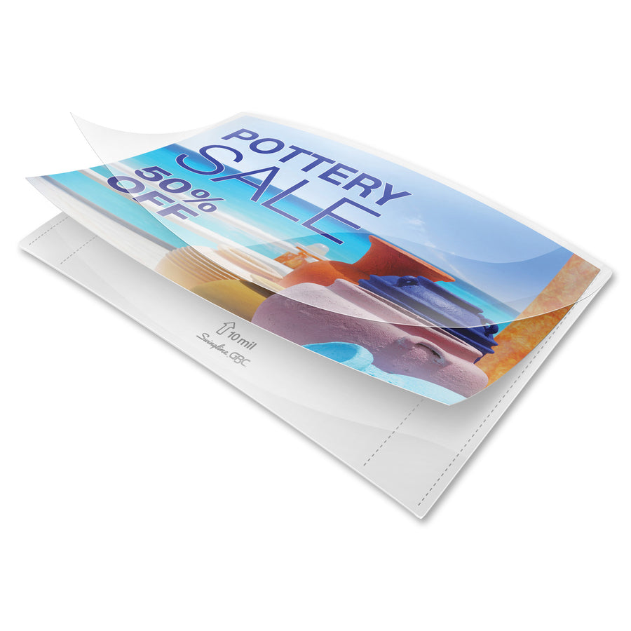 GBC Fusion EZUse Laminating Pouches - Sheet Size Supported: Letter - Laminating Pouch/Sheet Size: 8.50" Width x 11" Length x 10 mil Thickness - Glossy - for Document - UV Resistant, Fade Resistant - Clear - 50 / Box
