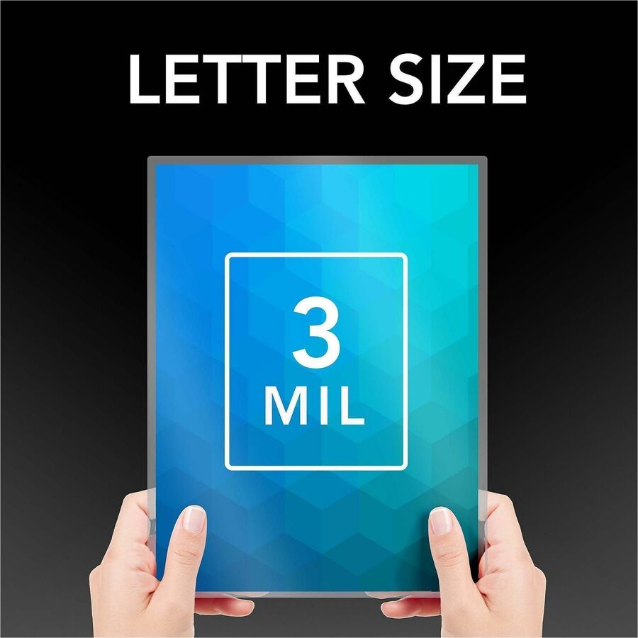 Sheet Size Supported: Letter 8.50" Width x 11" Length - Laminating Pouch/Sheet Size: 9" Width x 12" Length x 3 mil Thickness - Glossy - for Document, Photo - Self-adhesive, Easy Peel, Flexible, Wear Resistant, Tear Resistant - Clear - 1 Pack
