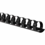 GBC CombBind Binding Spines - 0.75" Maximum Capacity - 160 x Sheet Capacity - For Letter 8 1/2" x 11" Sheet - 19 x Rings - Black - Plastic - 100 / Box