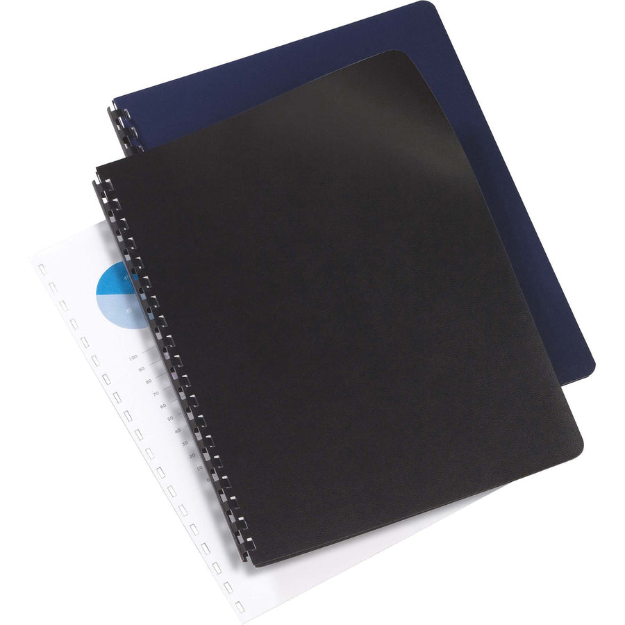 GBC Binding Presentation Covers - 11.3" Height x 8.8" Width - For Letter 8 1/2" x 11" Sheet - Square - Navy - Faux Leather - 1 Box