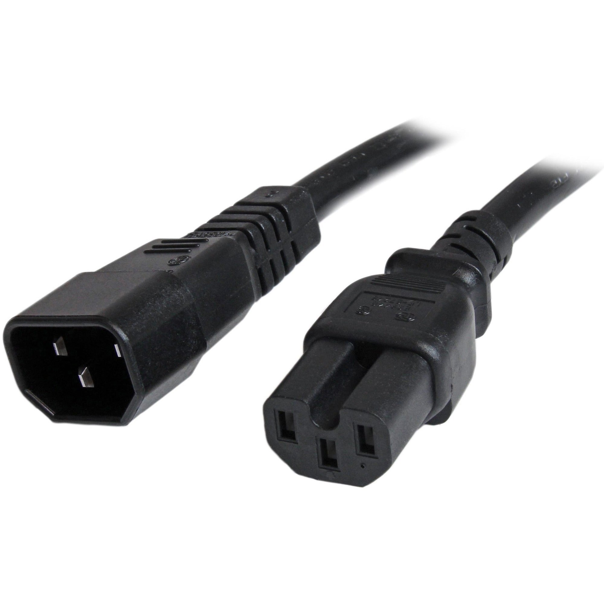 StarTech.com 3 ft 14 AWG Computer Power Cord - IEC C14 to IEC C15