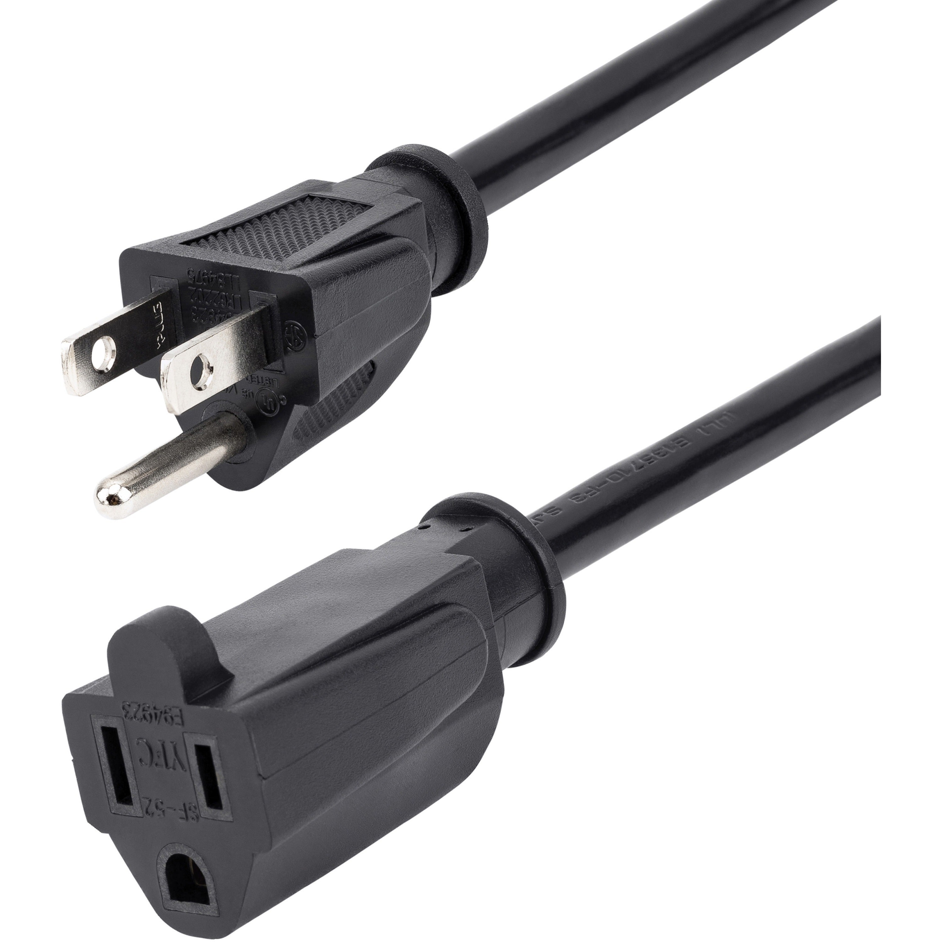 StarTech.com 3 ft Power Extension Cord - NEMA 5-15R to NEMA 5-15P