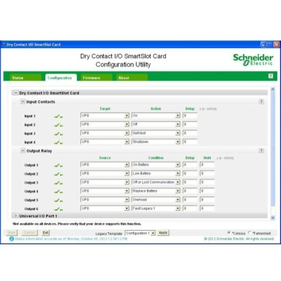 APC by Schneider Electric Dry Contact I/O SmartSlot Card
