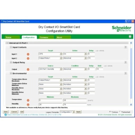 APC by Schneider Electric Dry Contact I/O SmartSlot Card