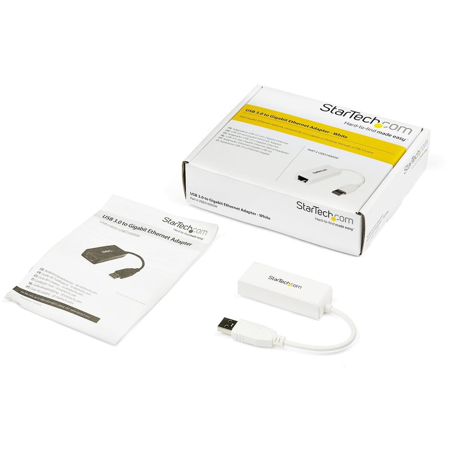 StarTech.com USB 3.0 to Gigabit Ethernet NIC Network Adapter - White