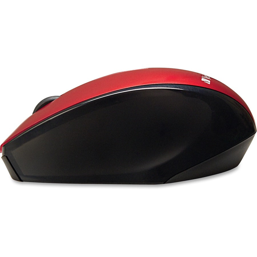 Verbatim Wireless Multi-trac LED Optical Mouse - Blue Optical - Wireless - Radio Frequency - 2.40 GHz - Red - USB 2.0 - Scroll Wheel - 3 Button(s) - 1 x AA Battery Supported - 1 Each
