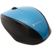 Verbatim Wireless Multi-trac LED Optical Mouse - Blue Optical - Wireless - Radio Frequency - 2.40 GHz - Blue - USB 2.0 - Scroll Wheel - 3 Button(s) - 1 x AA Battery Supported - 1 Each