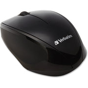 Verbatim Wireless Multi-trac LED Optical Mouse - Blue Optical - Wireless - Radio Frequency - 2.40 GHz - Black - USB 2.0 - Scroll Wheel - 3 Button(s) - 1 x AA Battery Supported - 1 Each
