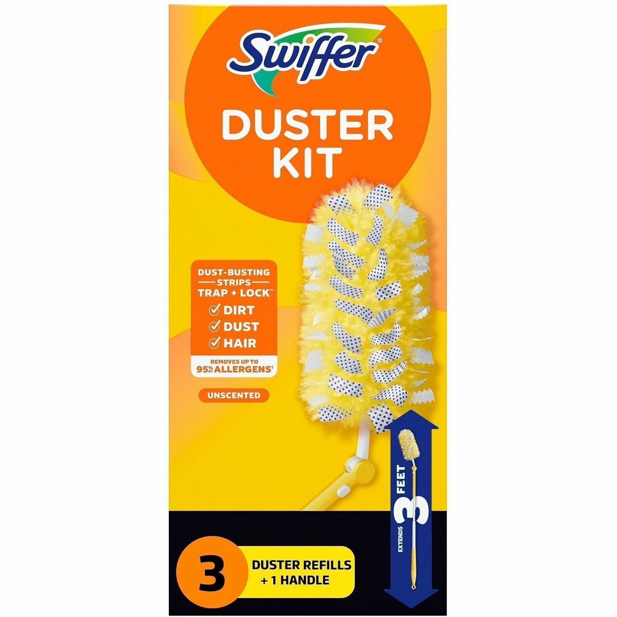 Swiffer 360 Dusters Extender Kit - 36" Handle Length - Plastic Handle - White - 1 Kit