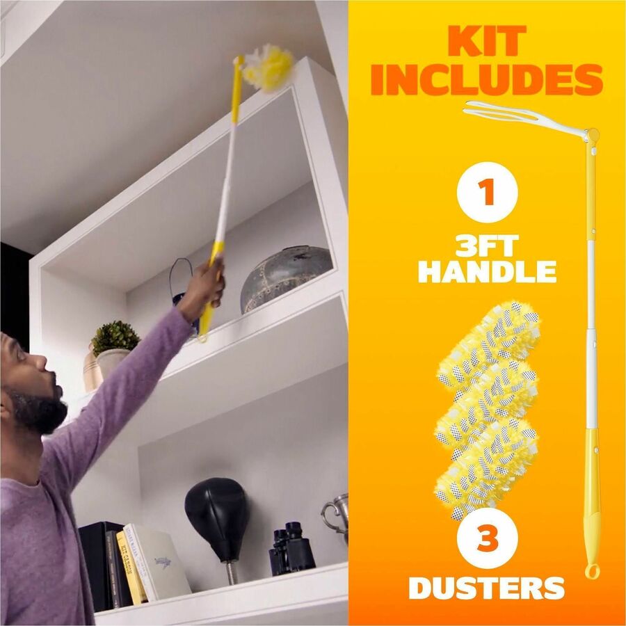 Swiffer 360 Dusters Extender Kit - 36" Handle Length - Plastic Handle - White - 1 Kit