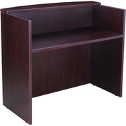 Boss Reception Desk - 250 lb Capacity - 42" Height x 71" Width x 36" Depth - Assembly Required - Mahogany - Wood - 1 Each