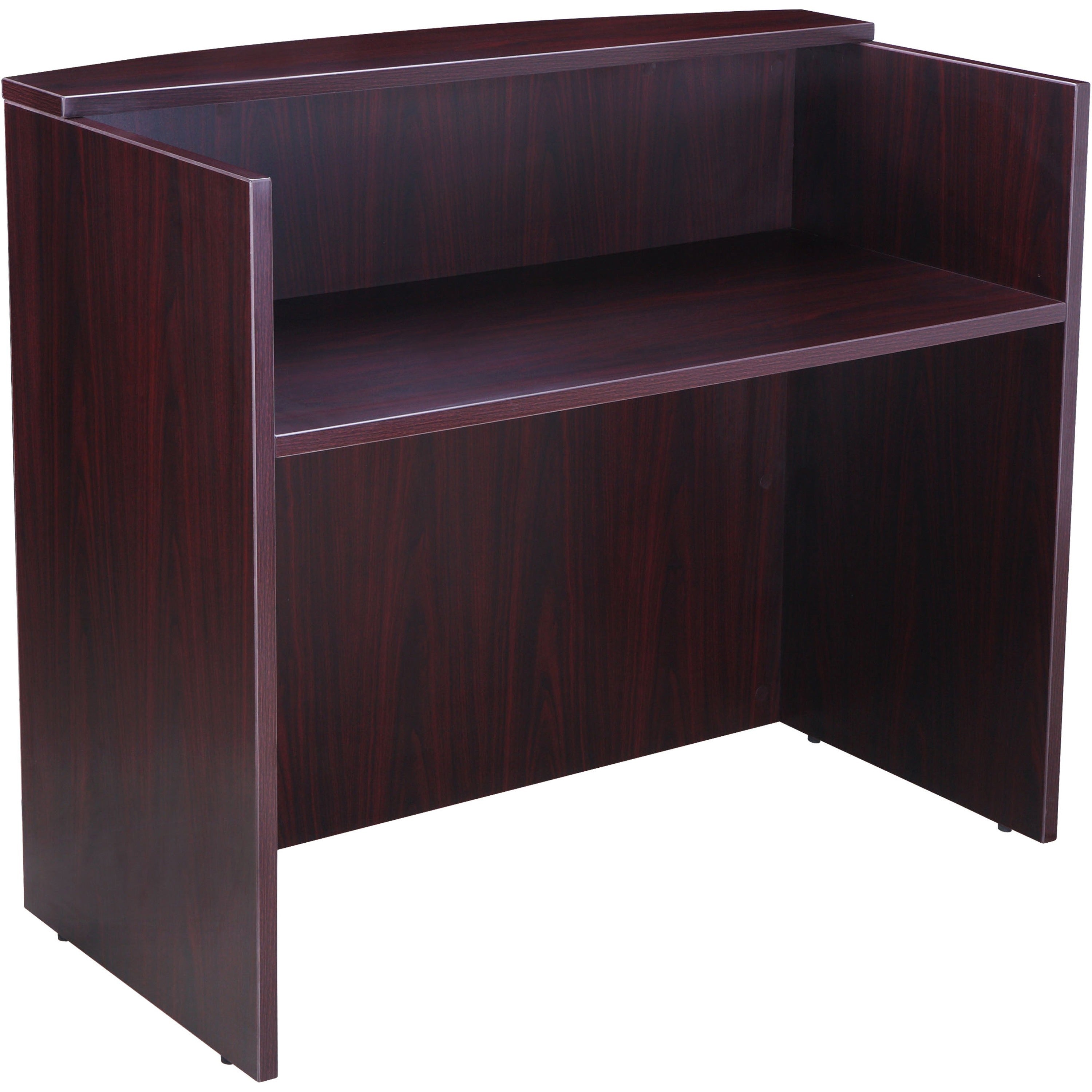 Boss Reception Desk - 250 lb Capacity - 42" Height x 71" Width x 36" Depth - Assembly Required - Mahogany - Wood - 1 Each
