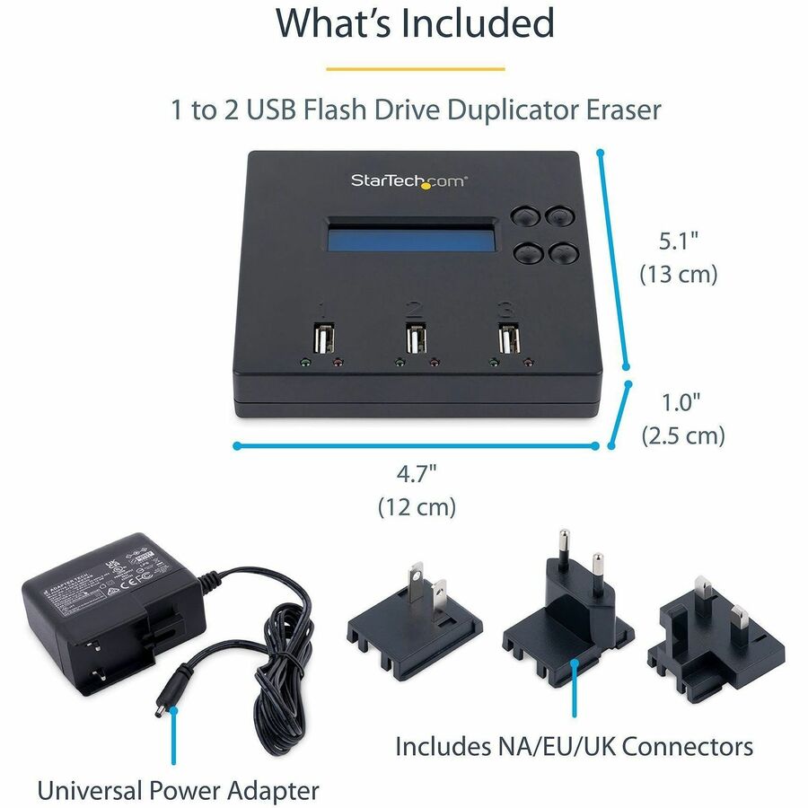 StarTech.com 1:2 Standalone USB 2.0 Flash Drive Duplicator and Eraser - Flash Drive Copier