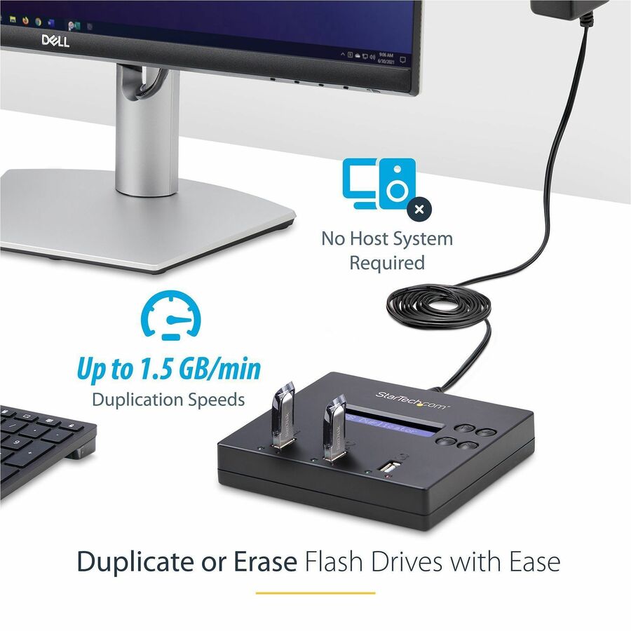 StarTech.com 1:2 Standalone USB 2.0 Flash Drive Duplicator and Eraser - Flash Drive Copier