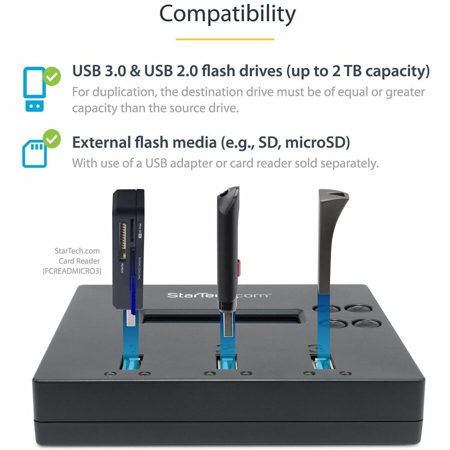 StarTech.com 1:2 Standalone USB 2.0 Flash Drive Duplicator and Eraser - Flash Drive Copier