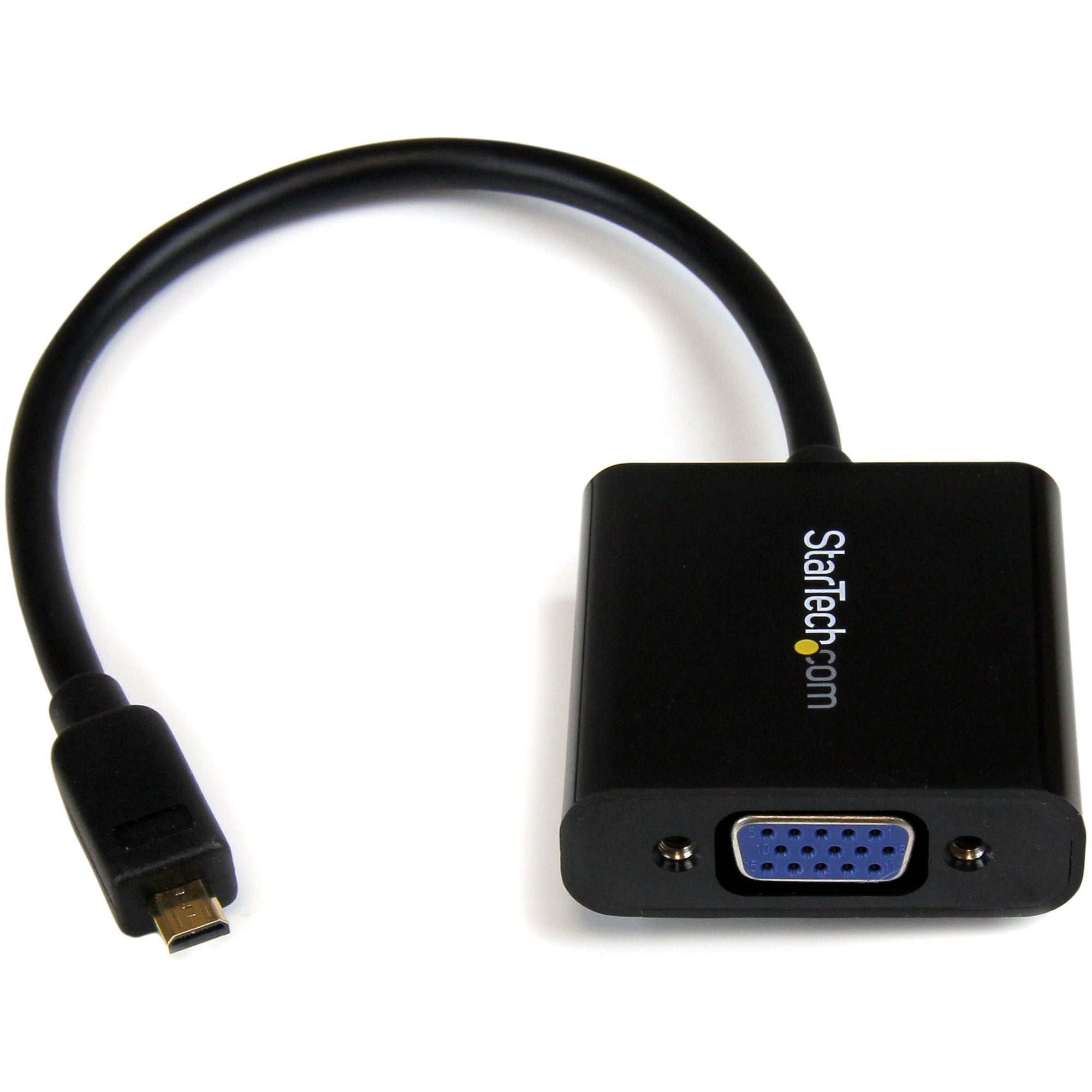 StarTech.com HDMI/VGA Video Cable - 1 x 19-pin Micro HDMI Type D Digital Audio/Video - Male - 1 x 15-pin HD-15 - Female - Black - 1 Each