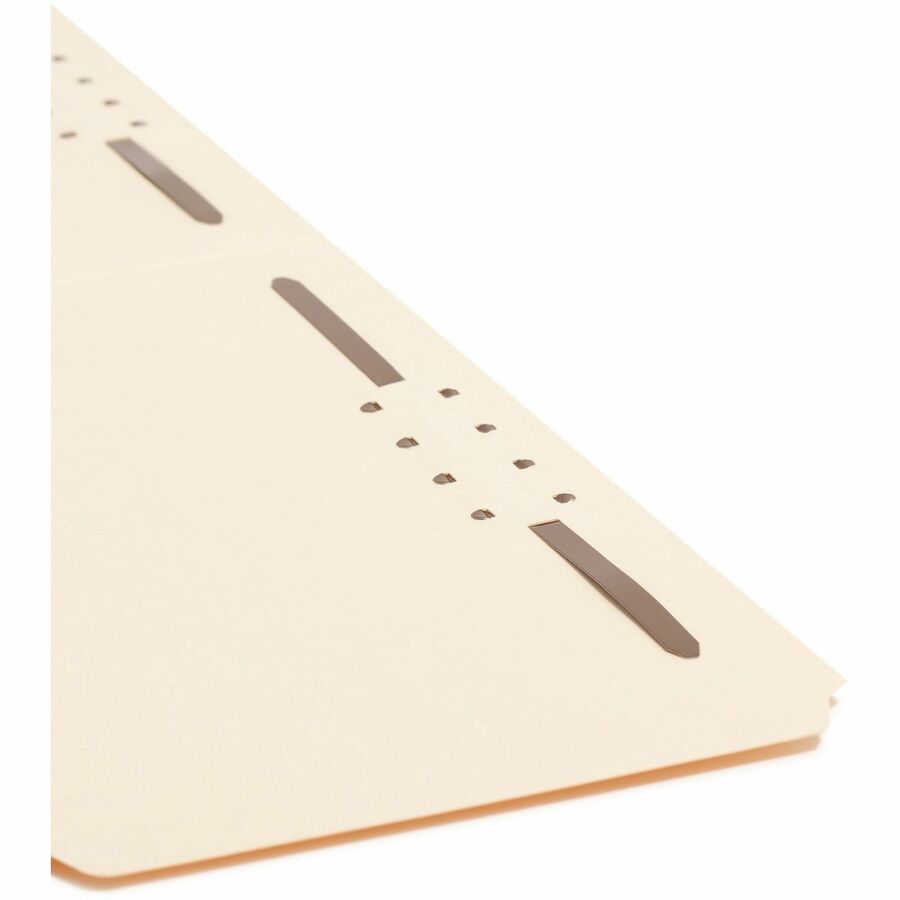 Smead 1/3 Tab Cut Legal Recycled Fastener Folder - 8 1/2" x 14" - 2 x 2K Fastener(s) - Top Tab Location - Assorted Tab Position - 18 pt. - 1 Plys - Manila - 10% Paper Recycled - 50 / Box