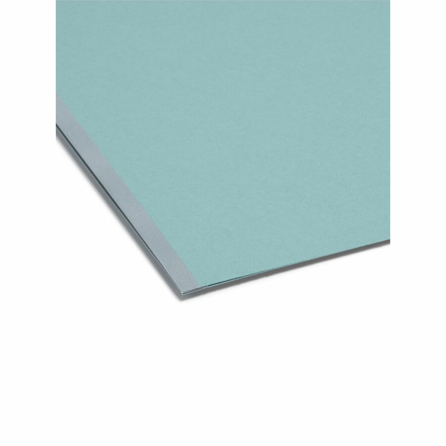 Smead 1/3 Tab Cut Letter Recycled Fastener Folder - 8 1/2" x 11" - 2" Expansion - 2 x 2K Fastener(s) - Assorted Tab Position - 1 Plys - Pressboard - Blue - 100% Recycled - 25 / Box