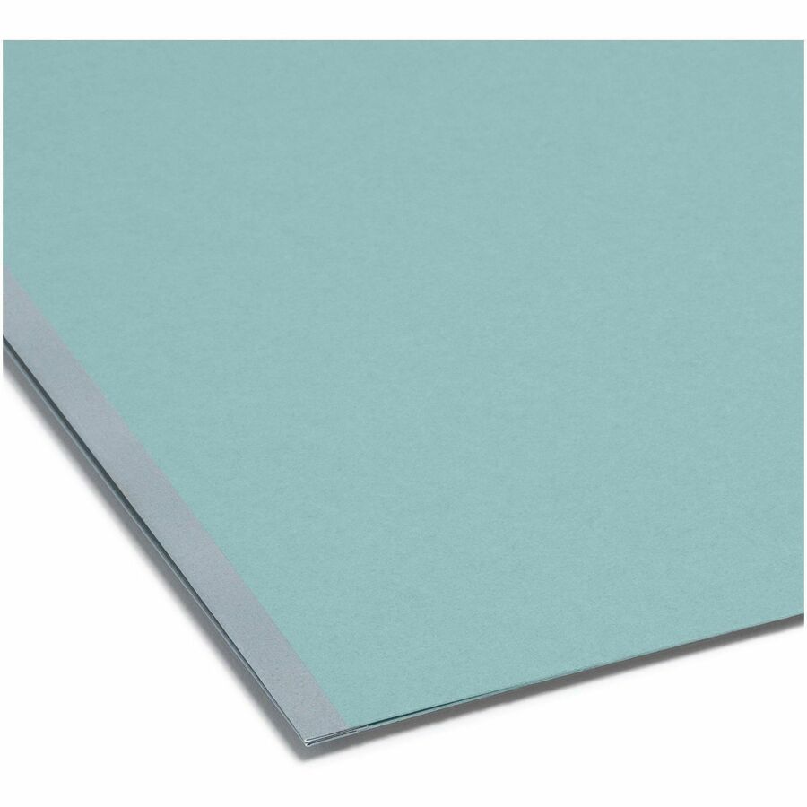 Smead 1/3 Tab Cut Letter Recycled Fastener Folder - 8 1/2" x 11" - 2" Expansion - 2 x 2K Fastener(s) - Assorted Tab Position - 1 Plys - Pressboard - Blue - 100% Recycled - 25 / Box