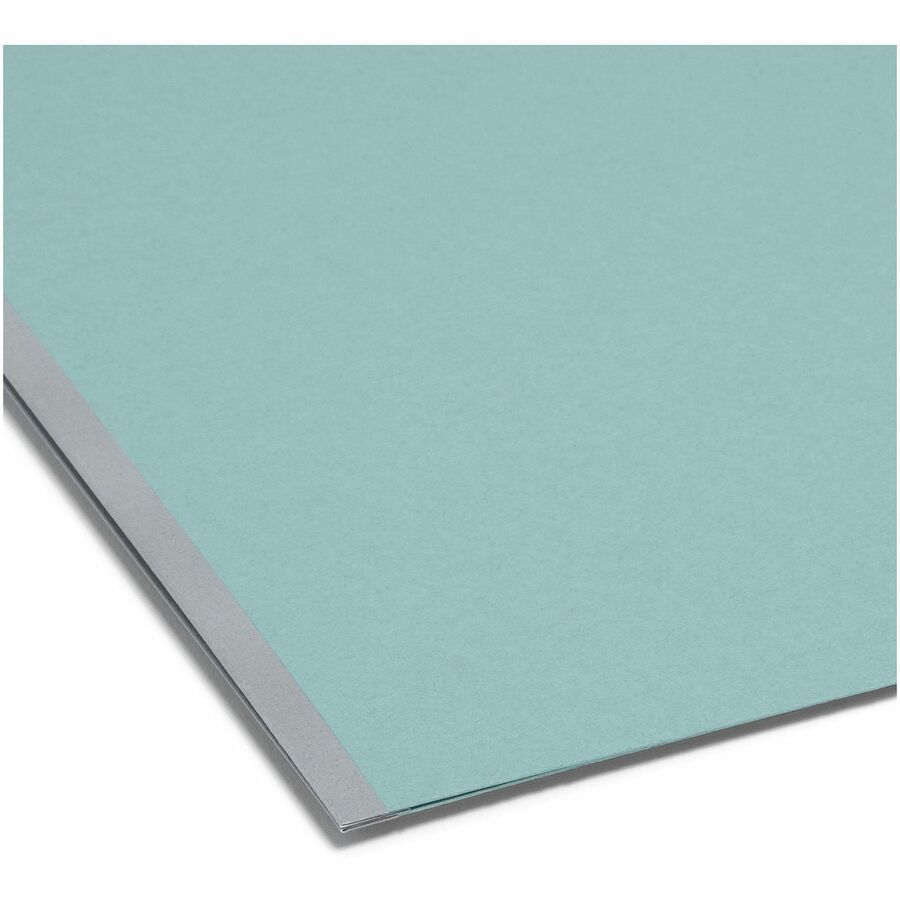 Smead 1/3 Tab Cut Legal Recycled Fastener Folder - 9 1/2" x 14 5/8" - 1" Expansion - 2 x 2K Fastener(s) - Folder - Assorted Tab Position - 1 Plys - Pressboard - Blue - 100% Recycled - 25 / Box