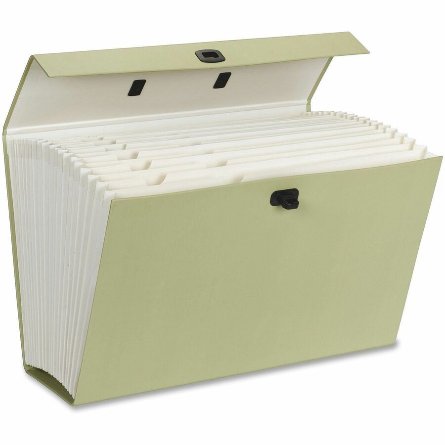 Smead Legal Recycled Expanding File - 8 1/2" x 14" - 19 Pocket(s) - Blue, Green - 15% Paper Recycled - 1 Each