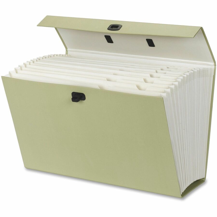 Smead Legal Recycled Expanding File - 8 1/2" x 14" - 19 Pocket(s) - Blue, Green - 15% Paper Recycled - 1 Each