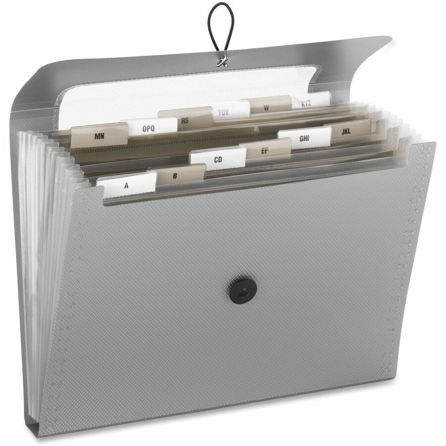 Smead Letter Expanding File - 8 1/2" x 11" - 12 Pocket(s) - Assorted Tab Position - 12 Divider(s) - Polypropylene - Silver - 12 / Carton