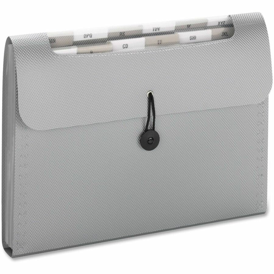 Smead Letter Expanding File - 8 1/2" x 11" - 12 Pocket(s) - Assorted Tab Position - 12 Divider(s) - Polypropylene - Silver - 12 / Carton