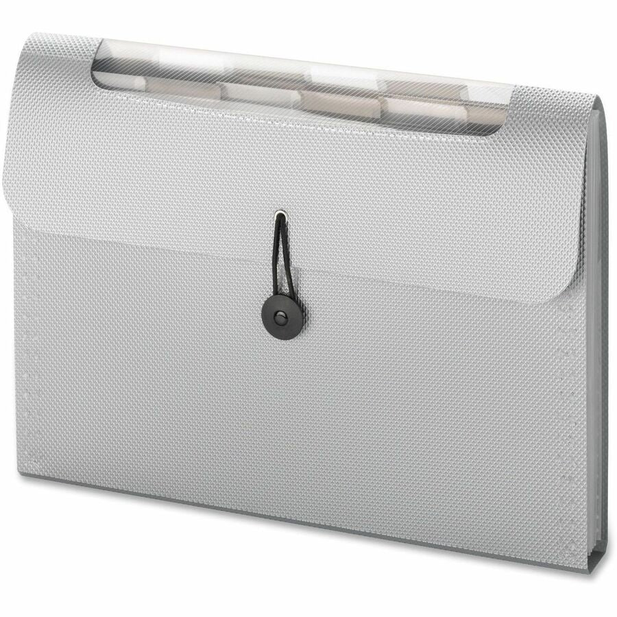 Smead Letter Expanding File - 8 1/2" x 11" - 12 Pocket(s) - Assorted Tab Position - 12 Divider(s) - Polypropylene - Silver - 12 / Carton