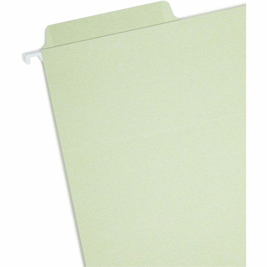 Smead FasTab 1/3 Tab Cut Letter Recycled Hanging Folder - 8 1/2" x 11" - Top Tab Location - Assorted Tab Position - 2 Plys - Moss - 10% Recycled - 20 / Box
