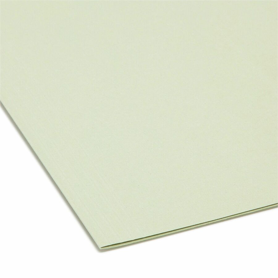 Smead FasTab 1/3 Tab Cut Letter Recycled Hanging Folder - 8 1/2" x 11" - Top Tab Location - Assorted Tab Position - 2 Plys - Moss - 10% Recycled - 20 / Box