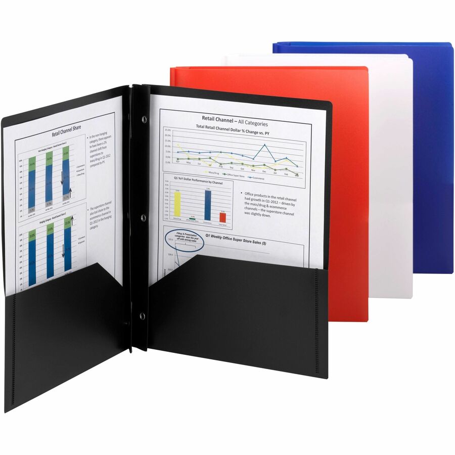 Smead Letter Pocket Folder - 8 1/2" x 11" - 80 Sheets Capacity - Double Tang Fastener(s) - 2 Pocket(s) - Polypropylene - Red - 25/Box - 25 / Box